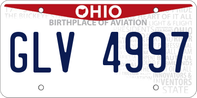 OH license plate GLV4997