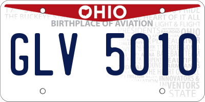 OH license plate GLV5010