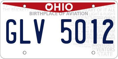 OH license plate GLV5012
