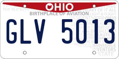 OH license plate GLV5013