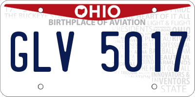 OH license plate GLV5017