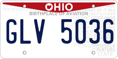 OH license plate GLV5036