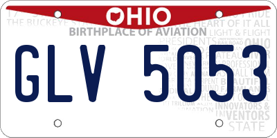 OH license plate GLV5053