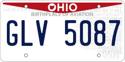 OH license plate GLV5087