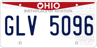 OH license plate GLV5096