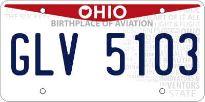 OH license plate GLV5103