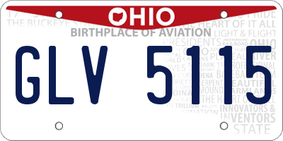 OH license plate GLV5115