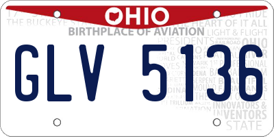 OH license plate GLV5136