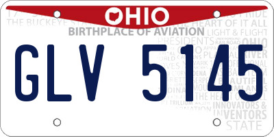 OH license plate GLV5145