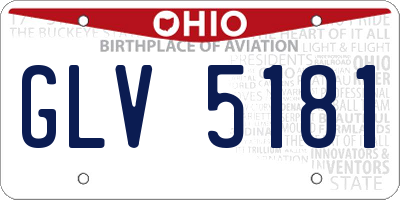 OH license plate GLV5181