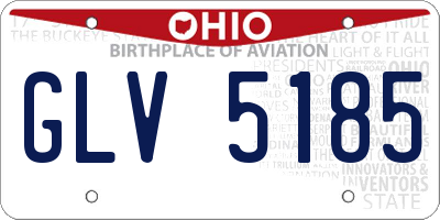 OH license plate GLV5185