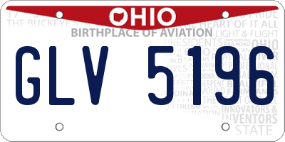 OH license plate GLV5196