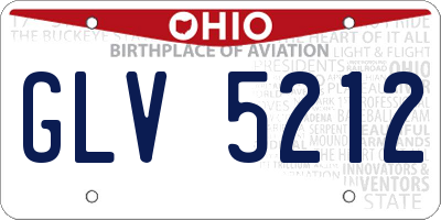 OH license plate GLV5212