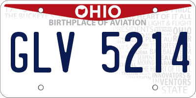OH license plate GLV5214