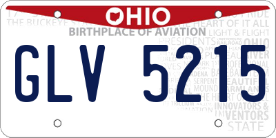 OH license plate GLV5215