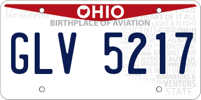 OH license plate GLV5217