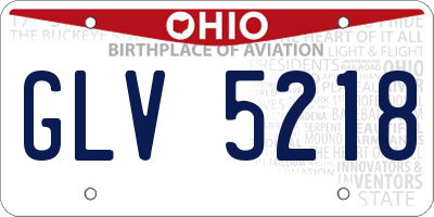 OH license plate GLV5218