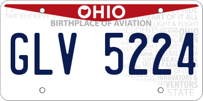 OH license plate GLV5224