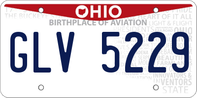 OH license plate GLV5229