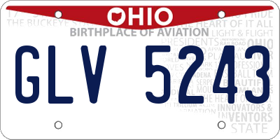OH license plate GLV5243
