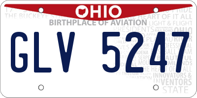 OH license plate GLV5247
