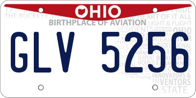 OH license plate GLV5256