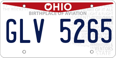 OH license plate GLV5265