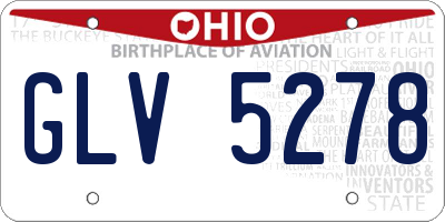 OH license plate GLV5278