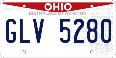 OH license plate GLV5280