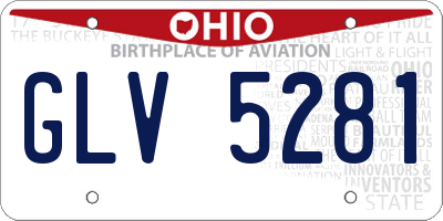 OH license plate GLV5281