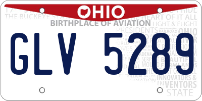 OH license plate GLV5289
