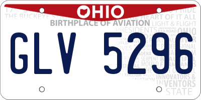 OH license plate GLV5296