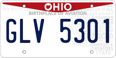 OH license plate GLV5301