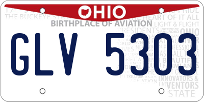 OH license plate GLV5303