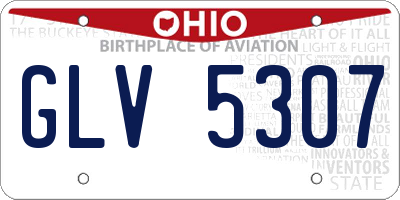 OH license plate GLV5307