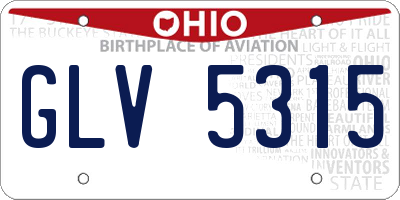 OH license plate GLV5315