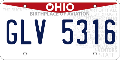 OH license plate GLV5316
