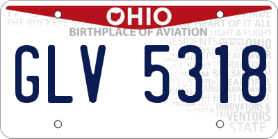 OH license plate GLV5318