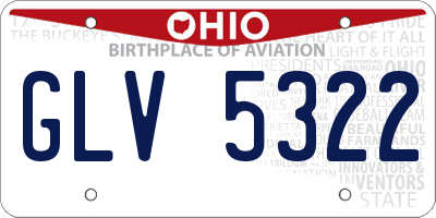 OH license plate GLV5322