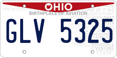OH license plate GLV5325