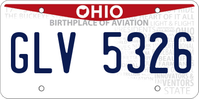 OH license plate GLV5326
