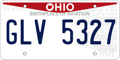 OH license plate GLV5327
