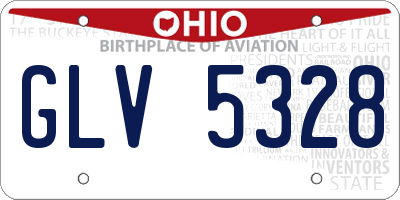 OH license plate GLV5328