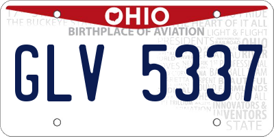 OH license plate GLV5337
