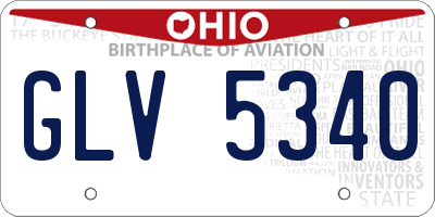 OH license plate GLV5340