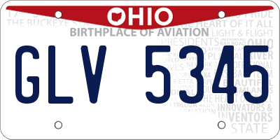 OH license plate GLV5345