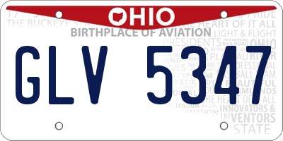 OH license plate GLV5347