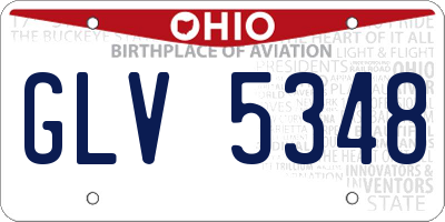 OH license plate GLV5348