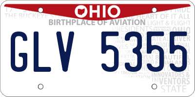 OH license plate GLV5355