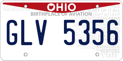 OH license plate GLV5356